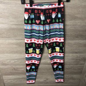 CowCow Womens Small Christmas Tree Retro Leggings